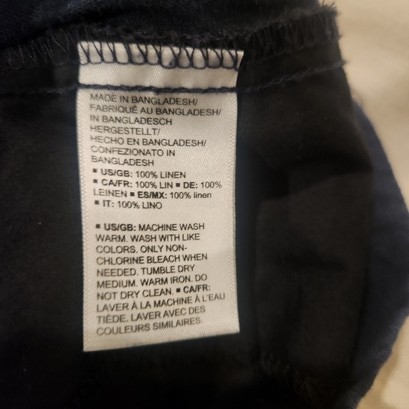 Daily Ritual Linen short Navy Blue 100% Linen pull on shorts with pockets - Picture 2 of 10